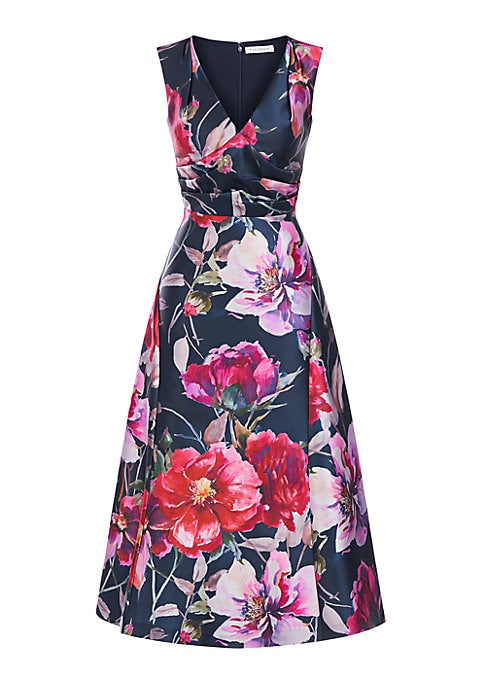 Floral V-Neck Midi Dress