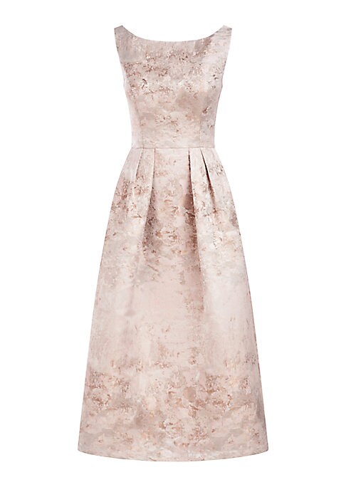Metallic Flare Midi Dress