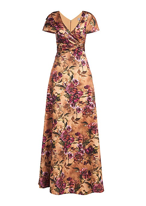 Floral Twist Satin Gown