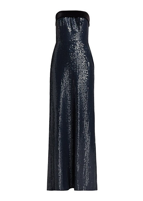 Glimmering Velvet Evening Gown