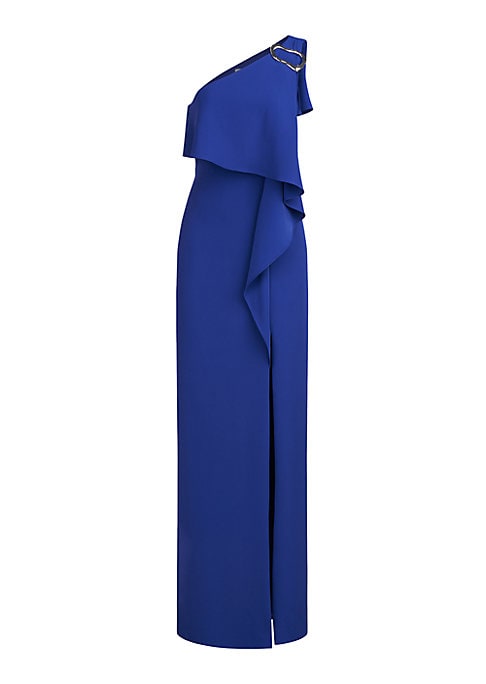 Elegant Asymmetrical Flounce Gown