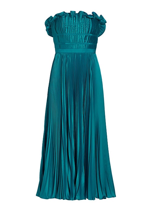 Lustrous Pleated Midi Dress