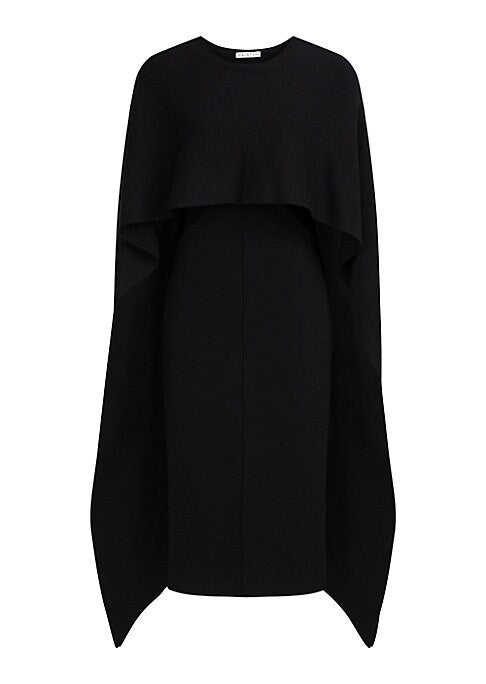 Cape Overlay Midi Dress