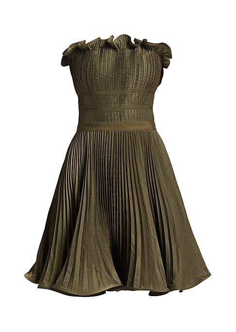 Ruffled Pleated Mini Dress