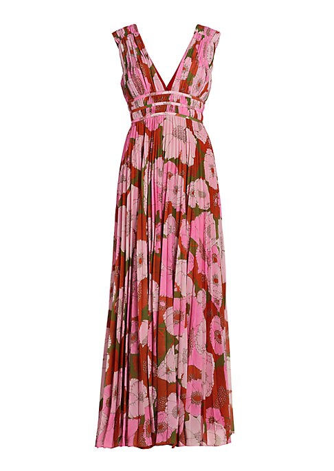 Floral Pleat Maxi Dress