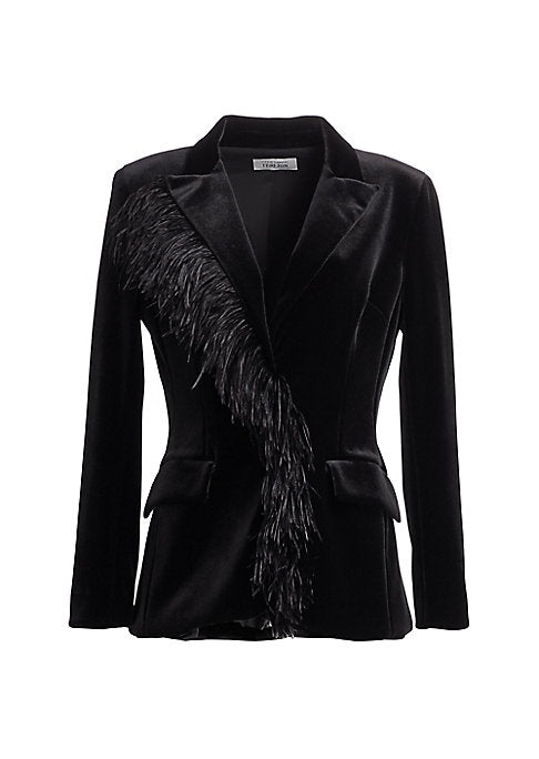 Glamorous Velvet Feather Jacket