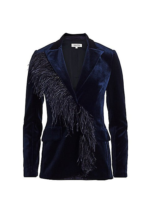 Glam Feathered Velvet Jacket