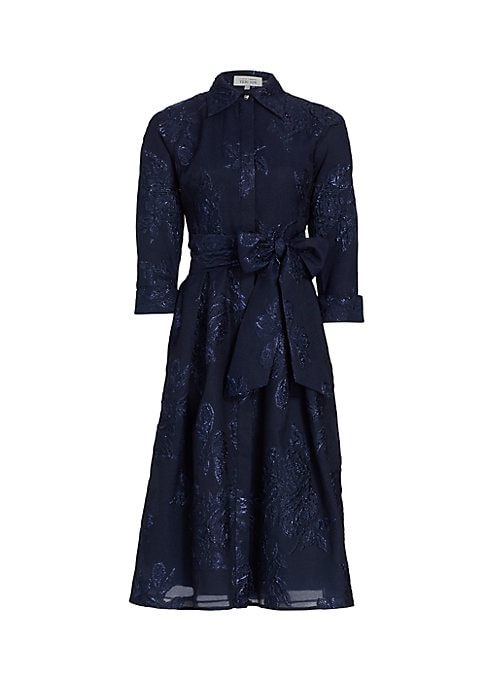 Metallic Floral A-line Dress