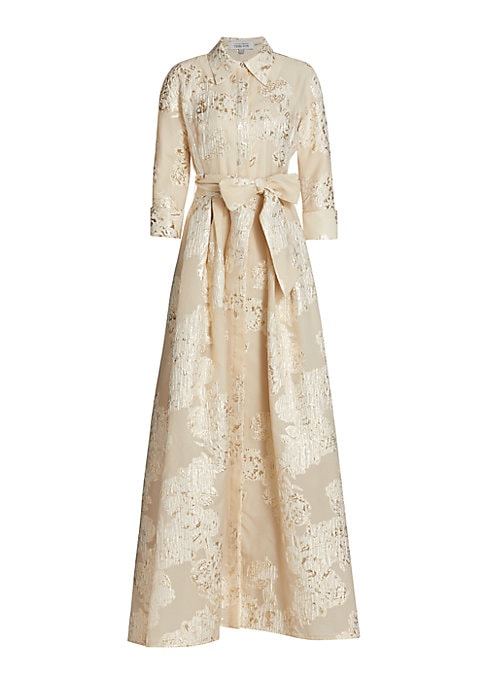 Metallic Bow Shirtdress