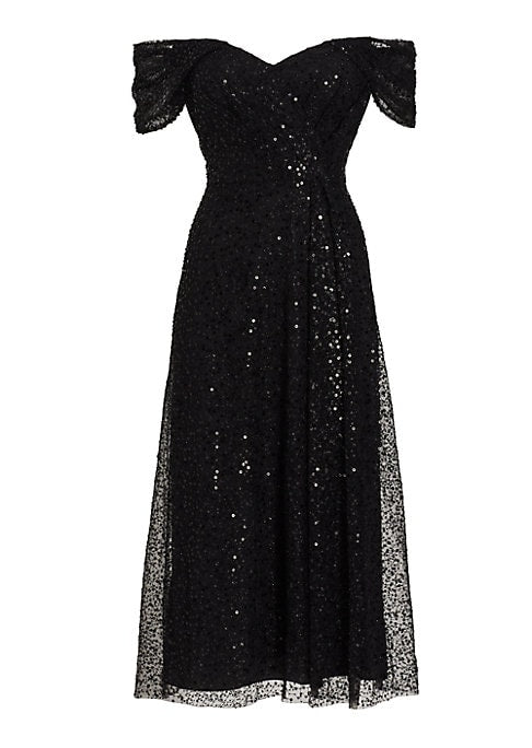 Glimmering Off-Shoulder Dress