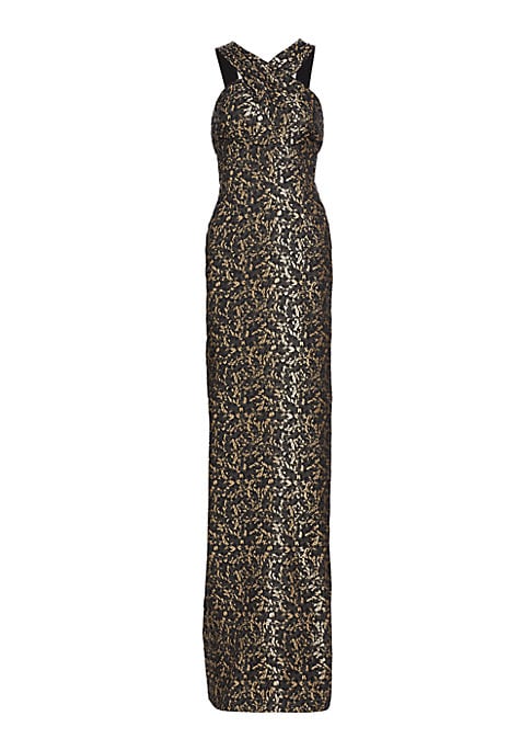 Metallic Halter Gown