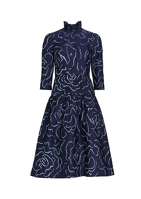Ruffled A-Line Midi Dress