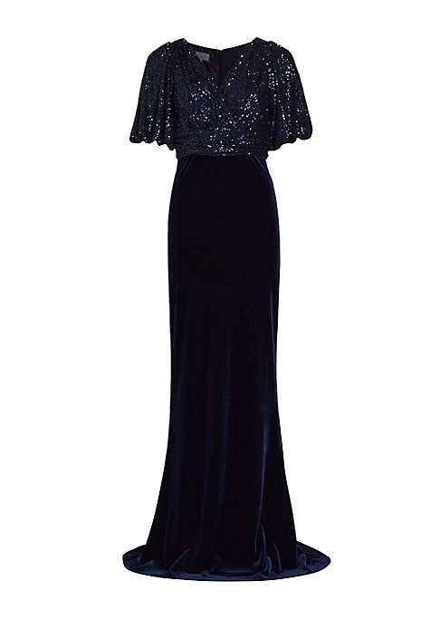 Glistening Velvet Evening Dress