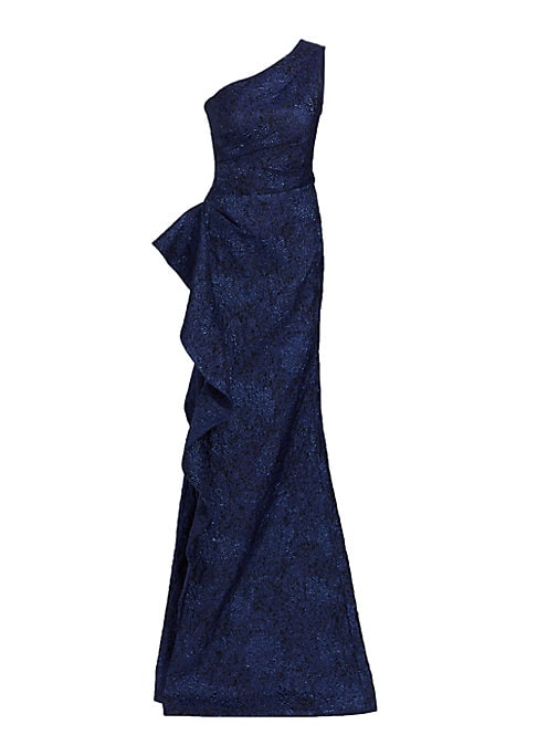 Glistening Asymmetrical Evening Dress
