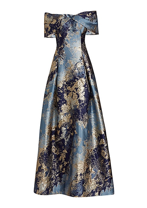 Glistening Floral Evening Dress
