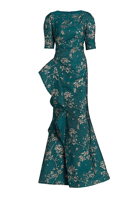 Ruffled Floral Elegance Gown