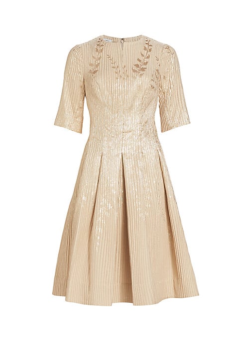 Glistening Leaf Print Dress