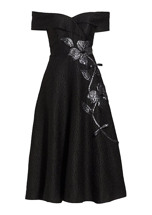 Floral Off-Shoulder Midi Dress