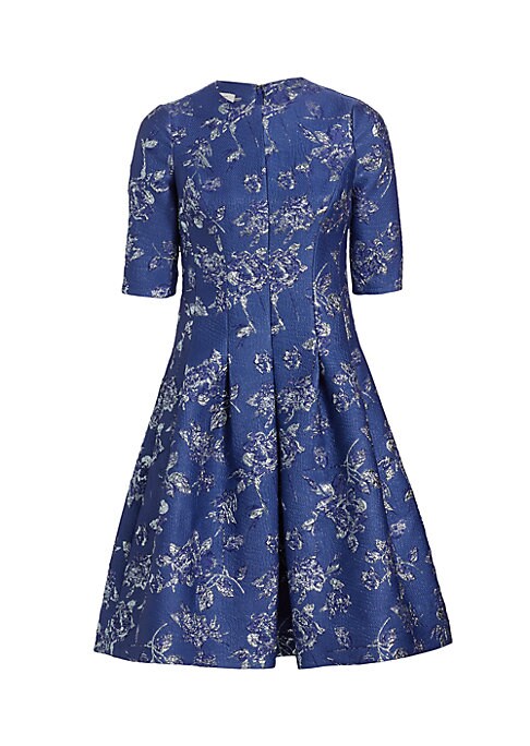 Metallic Floral A-Line Dress