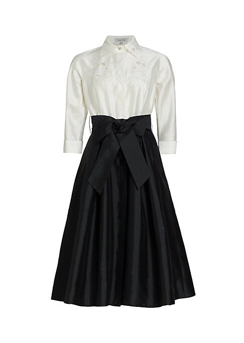 Lace-Trim Midi Dress