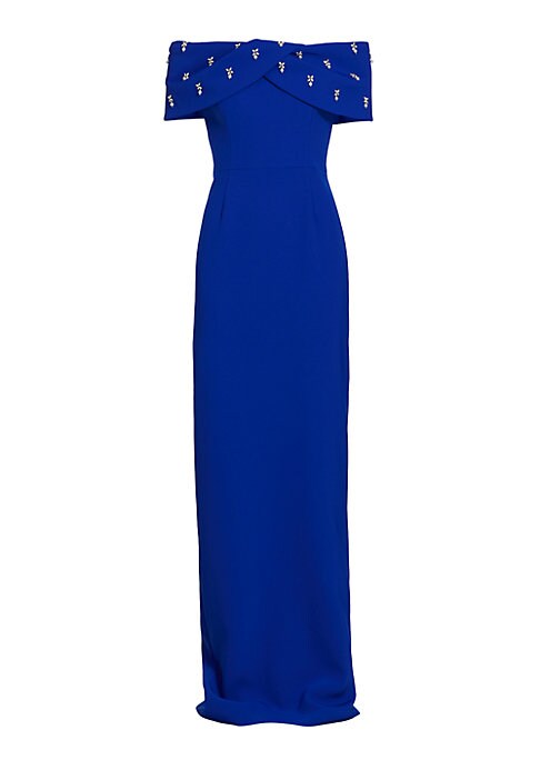 Pearl-Trimmed Elegance Gown