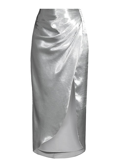 Lustrous Satin Slit Skirt