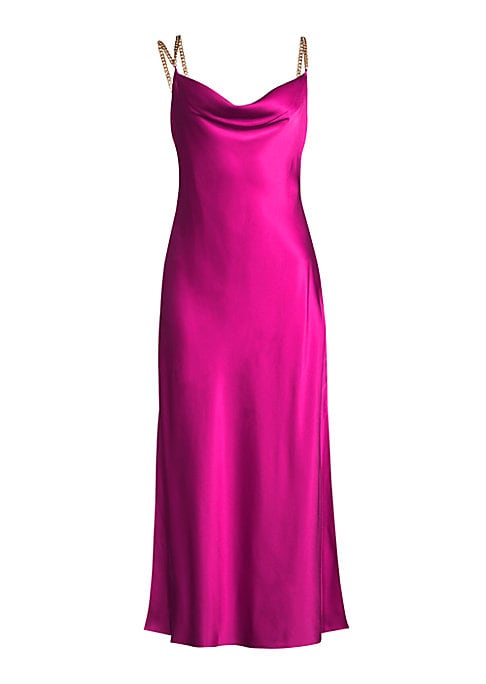 Asymmetric Silk Cowl Dress