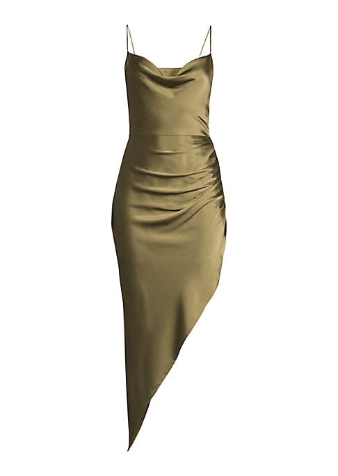Asymmetric Silk Slip Dress