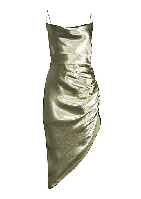 Silk Asymmetrical Slip Dress