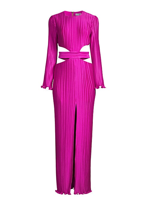 Plunge Pleat Maxi Dress