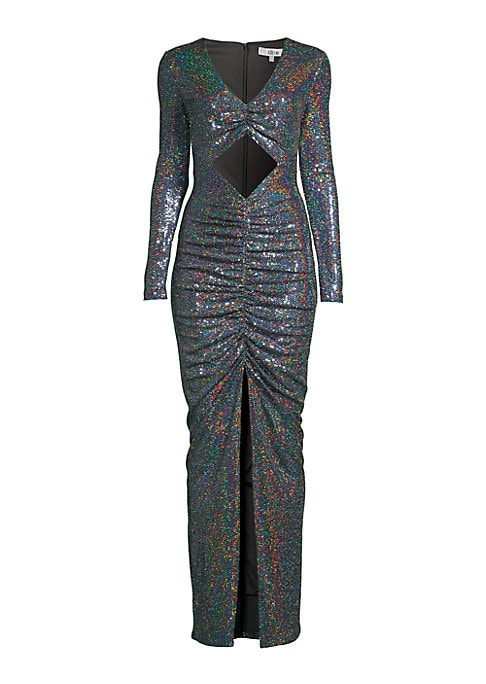 Iridescent Cutout Maxi Dress