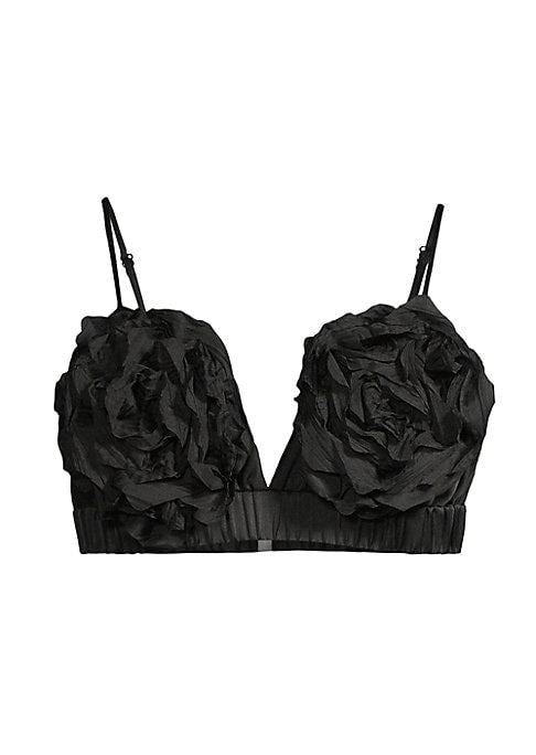 Floral Appliqué V-Neck Top