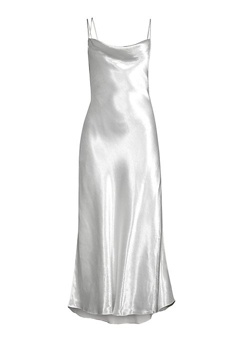 Satin Cowl Back Midi Dress