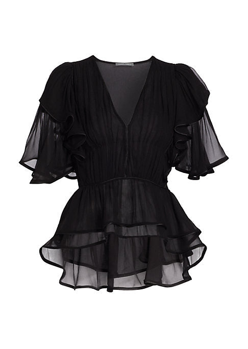 Ruffled Silk Elegance