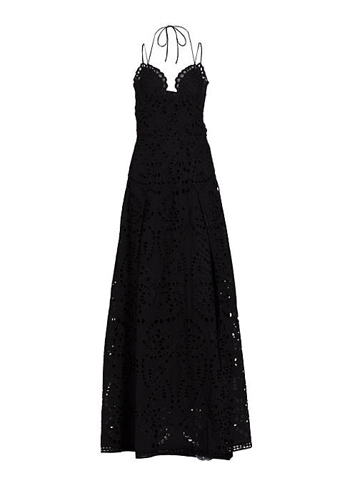 Butterfly Lace Halter Gown