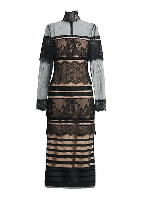 Lace Overlay Sheer Dress