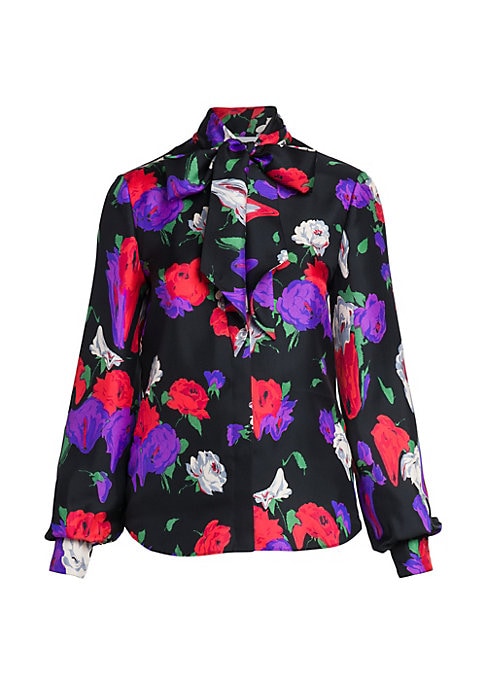 Silk Floral Statement Blouse