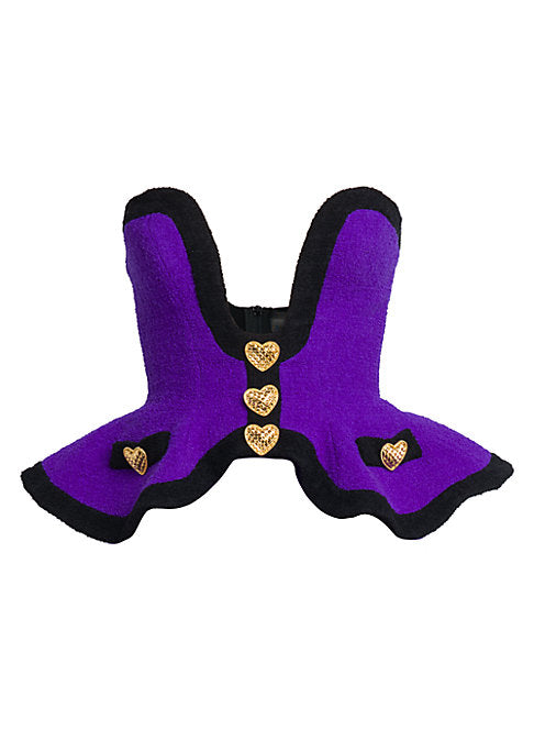 Heart-Button Peplum Dress