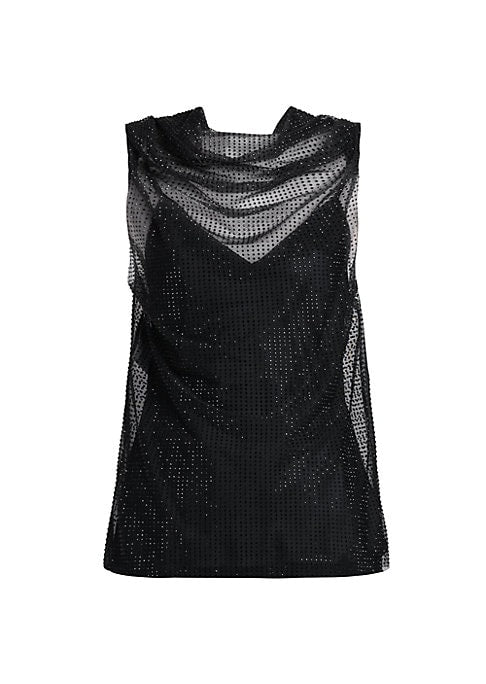 Glistening Tulle Cowl Top