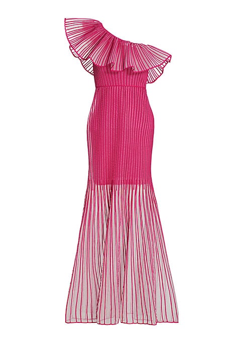 Ruffled Sheer Elegance Gown