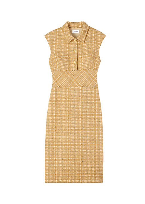 Chic Checkered Twill Dress