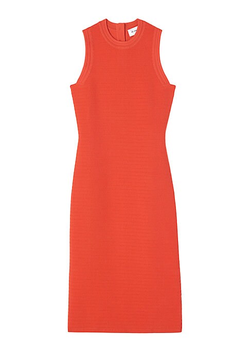 Textured Back Button Dress