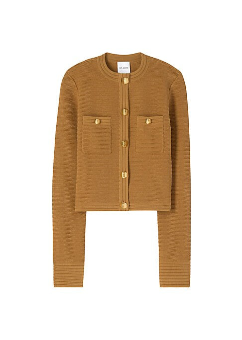 Textured Goldtone Cardigan