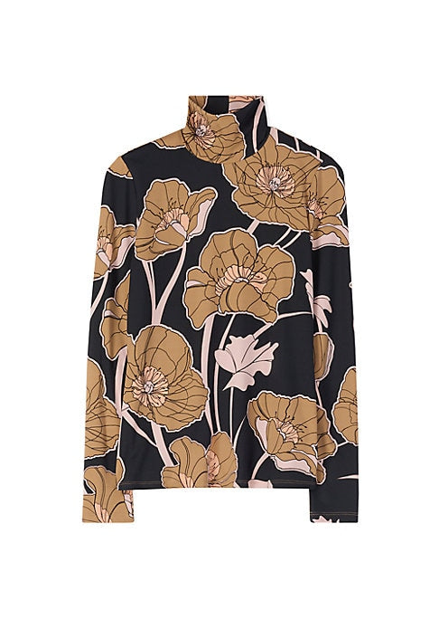 Floral Elegance Turtleneck Top