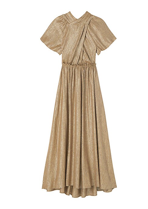 Gleaming Midi Wrap Dress