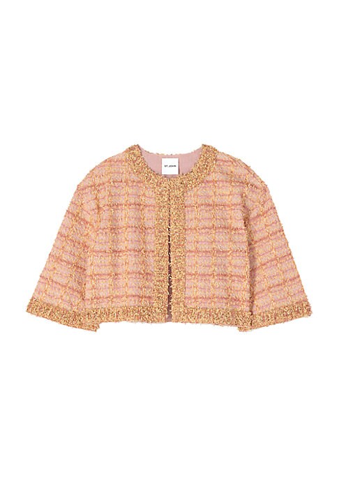 Fringe Plaid Cropped Jacket