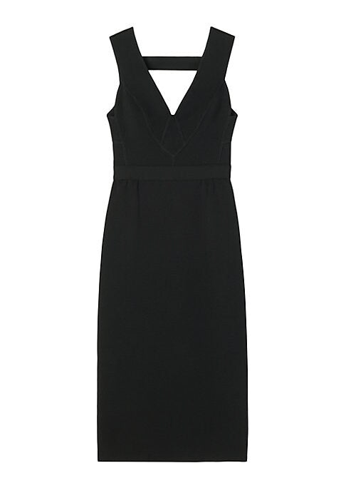 Chic V-Neck Midi Dress