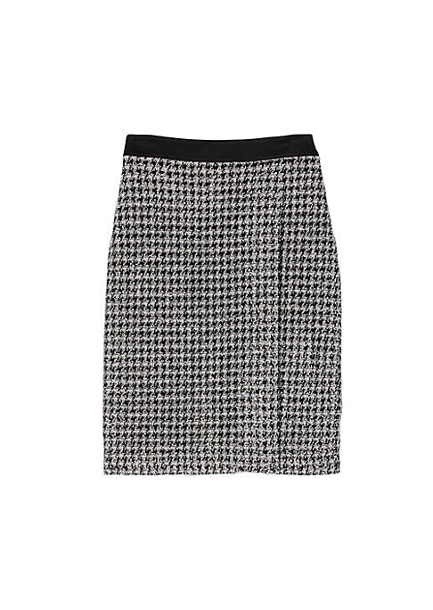 Metallic Houndstooth Skirt