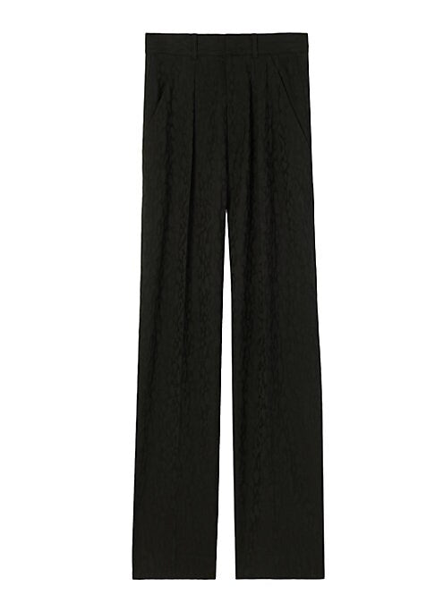 Leopard Print Wool Trousers