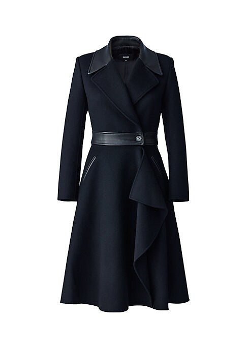 Chic Wool & Leather Coat